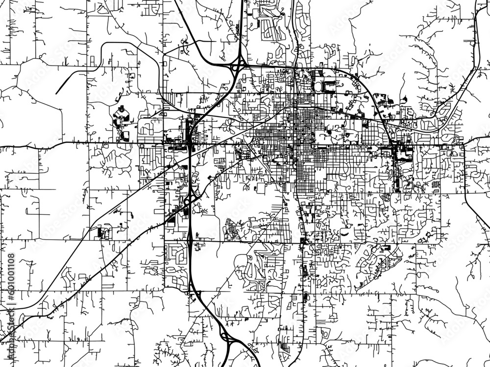 Vector road map of the city of Bloomington Indiana in the United States of America on a white background. Vector road map of the city of Bloomington Indiana in the United States of America on a white background.