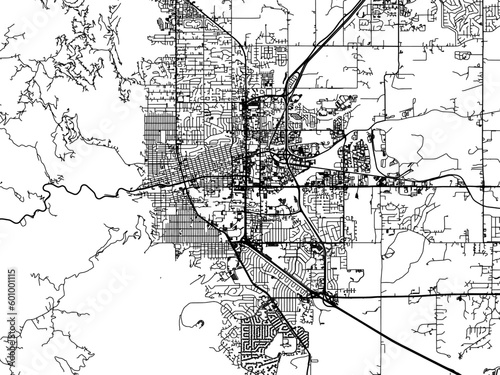 Vector road map of the city of  Boulder Colorado in the United States of America on a white background.