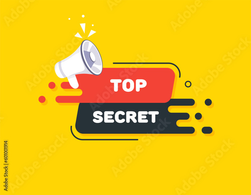 Top secret. Flat, color, top secret banner. Vector illustration.