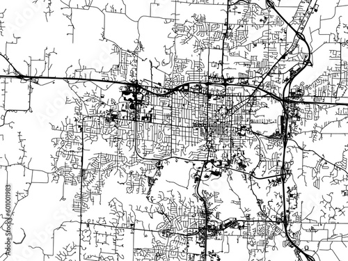Vector road map of the city of  Columbia Missouri in the United States of America on a white background.