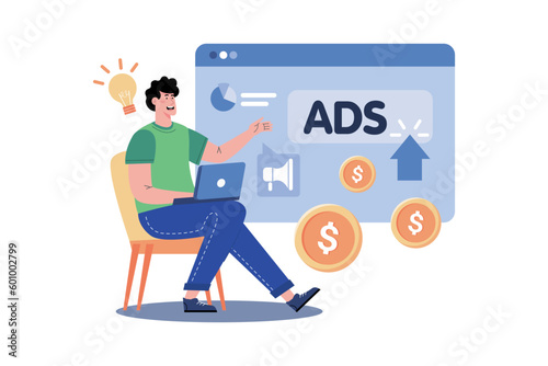 A Pay-Per-Click expert manages online advertising campaigns for a business.