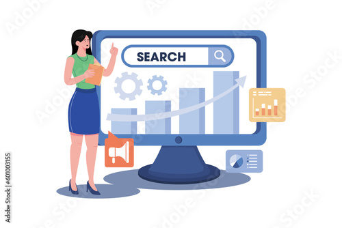 A marketer conducts keyword research to optimize a website's SEO.