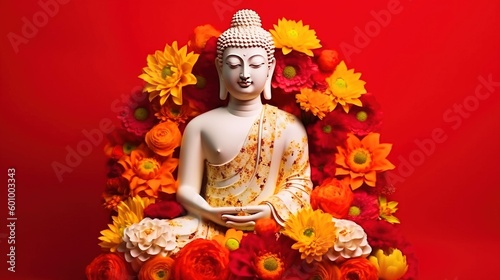 Buddha Purnima, Indian Buddhist religious holiday. AI generated.