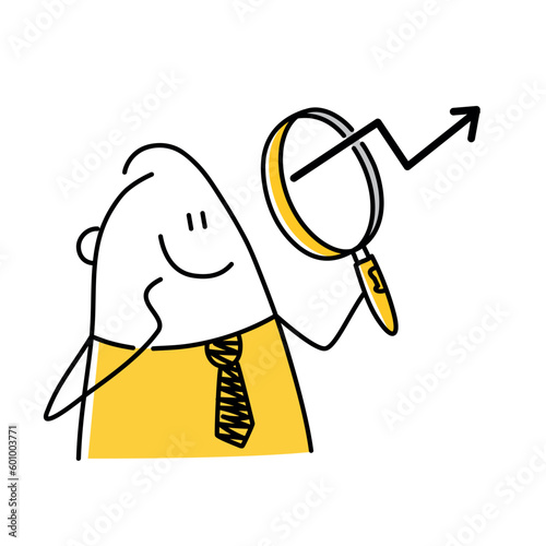 Financial analysis. Stick figure.