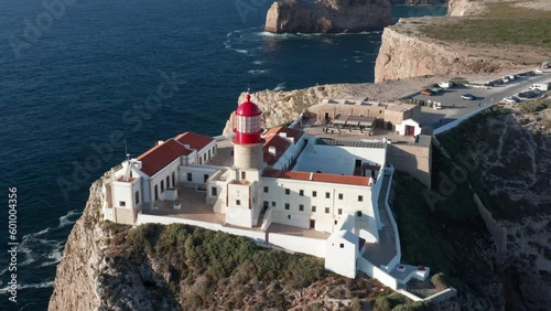Cape Saint Vincent Lighthouse drone clip