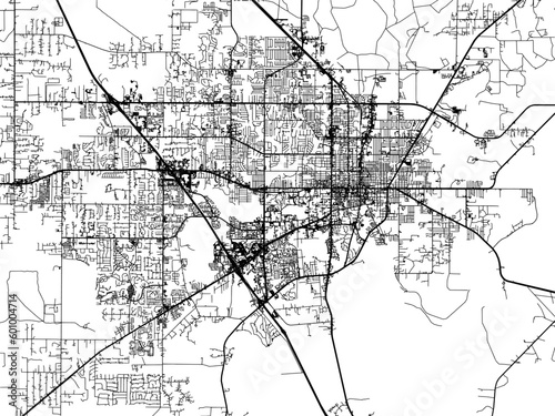 Vector road map of the city of  Gainesville Florida in the United States of America on a white background.