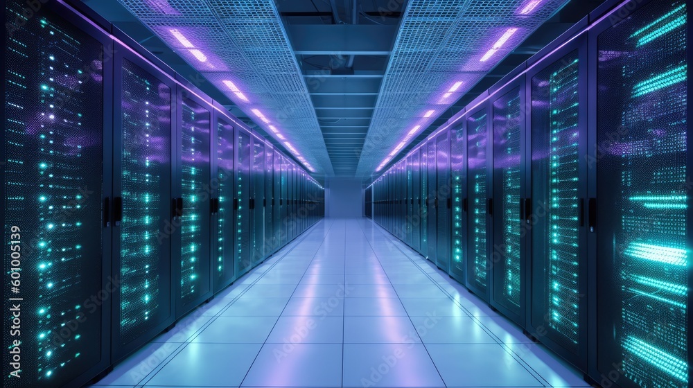 Big data server warehouse. Generative ai composite. Big data server warehouse. Generative ai composite.