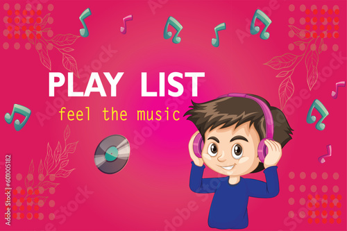 Birthday card /poster any music with child.