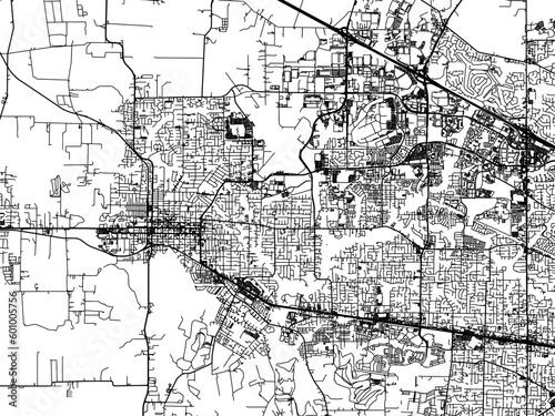 Vector road map of the city of  Hillsboro Oregon in the United States of America on a white background.