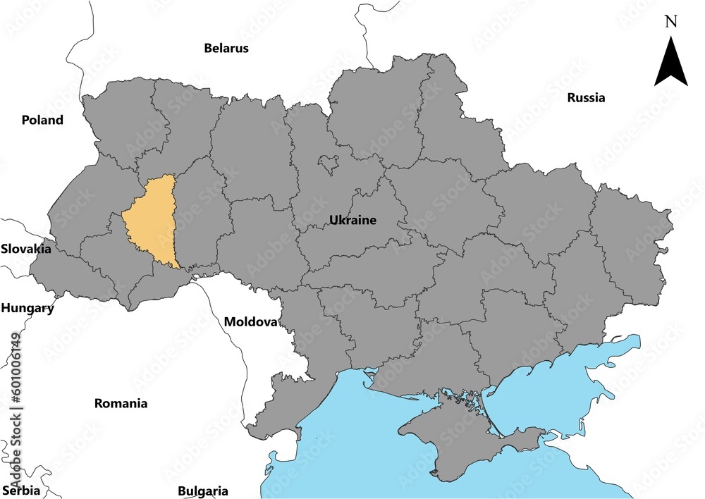 Ternopilska Ukraine map Europe country