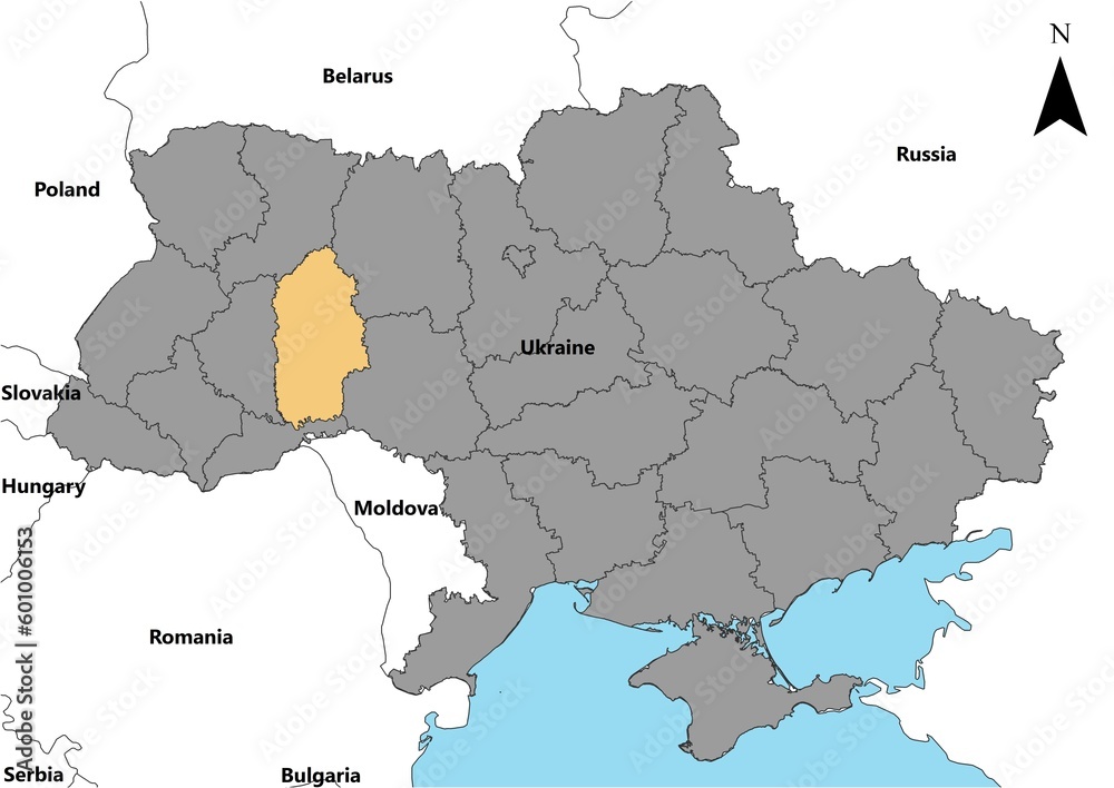 Khmelnytska Ukraine map Europe country
