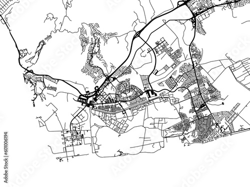 Vector road map of the city of  Kapolei Hawaii in the United States of America on a white background.