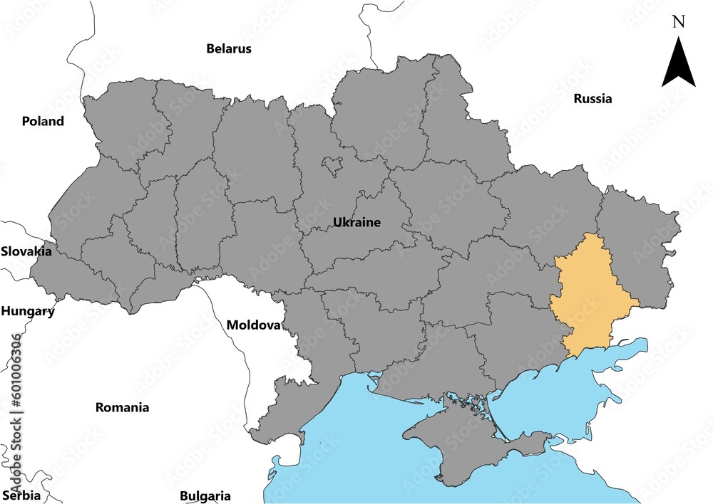 Donetska Ukraine map Europe country