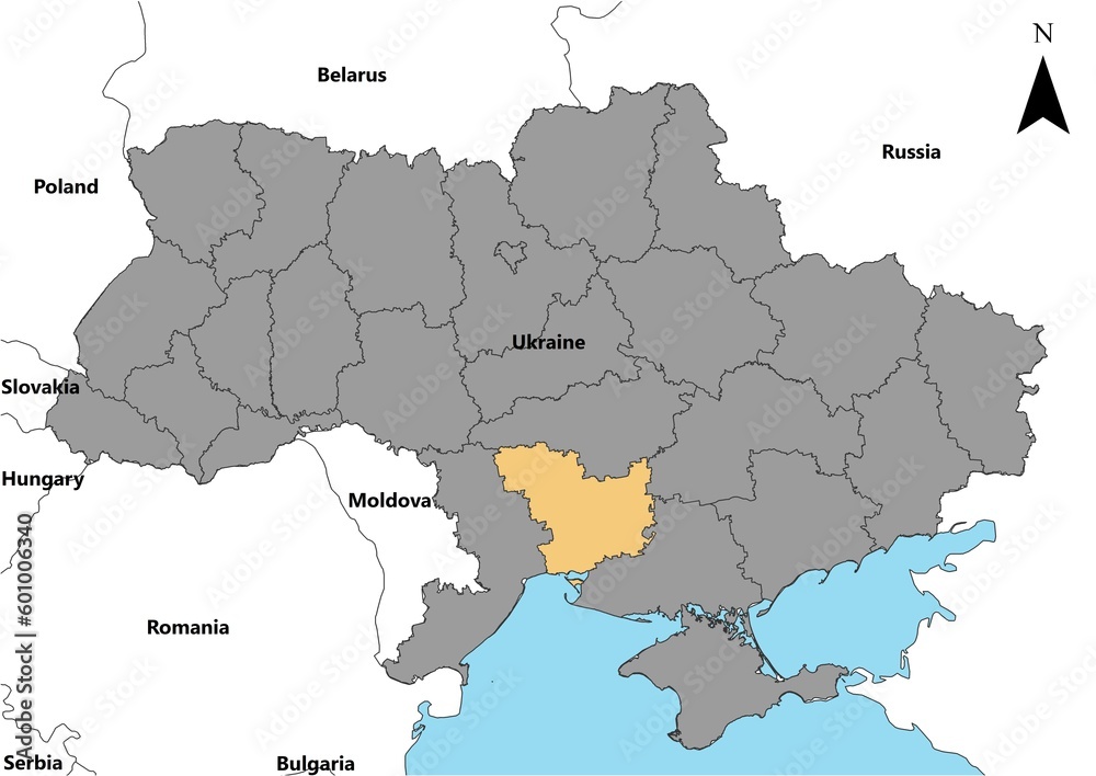 Mykolaivska Ukraine map Europe country