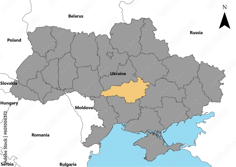 Kirovohradska Ukraine map Europe country