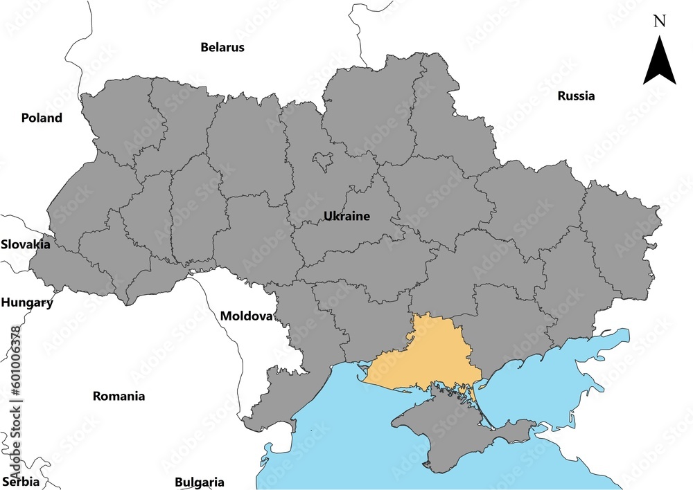 Khersonska Ukraine map Europe country