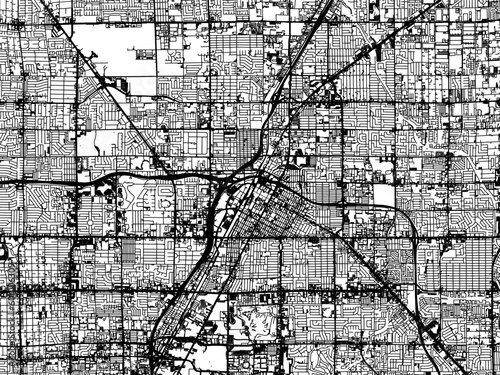 Vector road map of the city of  Las Vegas Nevada in the United States of America on a white background.
