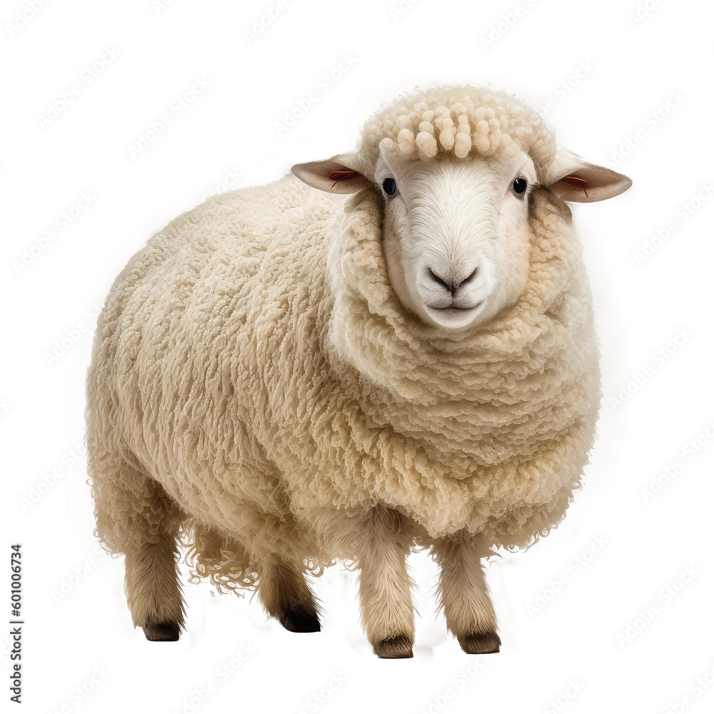 foreign sheep isolated on white