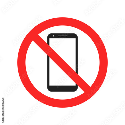 No Mobile Zone Phone Sign Icon Isolated Vector Illustration