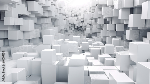 abstract background 3drender white cubes