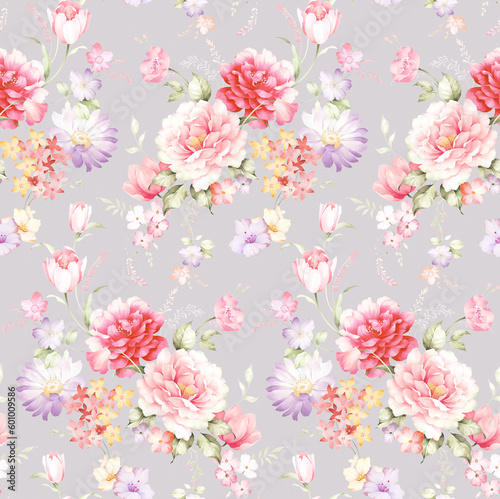 Classic Popular Flower Seamless pattern background.Perfect for wallpaper, fabric design, wrapping paper, surface textures, digital paper.
