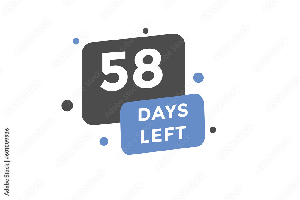 58 days Left countdown template. 58 day Countdown left banner label button eps 10 58 days Left countdown template. 58 day Countdown left banner label button eps 10