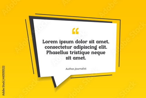 3D bubble testimonial banner, quote, infographic. Social media post template designs for quotes. Empty speech bubbles, quote bubbles and text box. Vector Illustration EPS10.