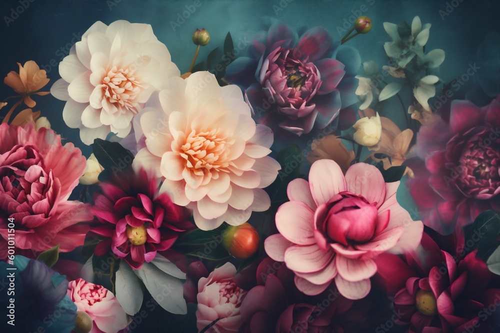 design background color blossom romance valentine spring pastel peonies watercolor flower. Generative AI. design background color blossom romance valentine spring pastel peonies watercolor flower. Generative AI.
