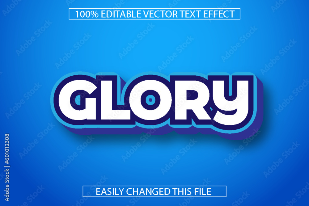 Glory Blue gradient editable text effect design vector file Glory Blue gradient editable text effect design vector file