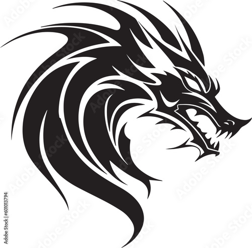 Dragon head logo, dragon icon isolated on a white background, Vector, Illustration, SVG