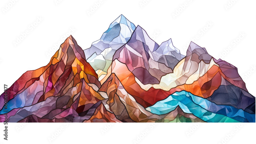 Obraz premium Mountain ranges. Stained glass collection.