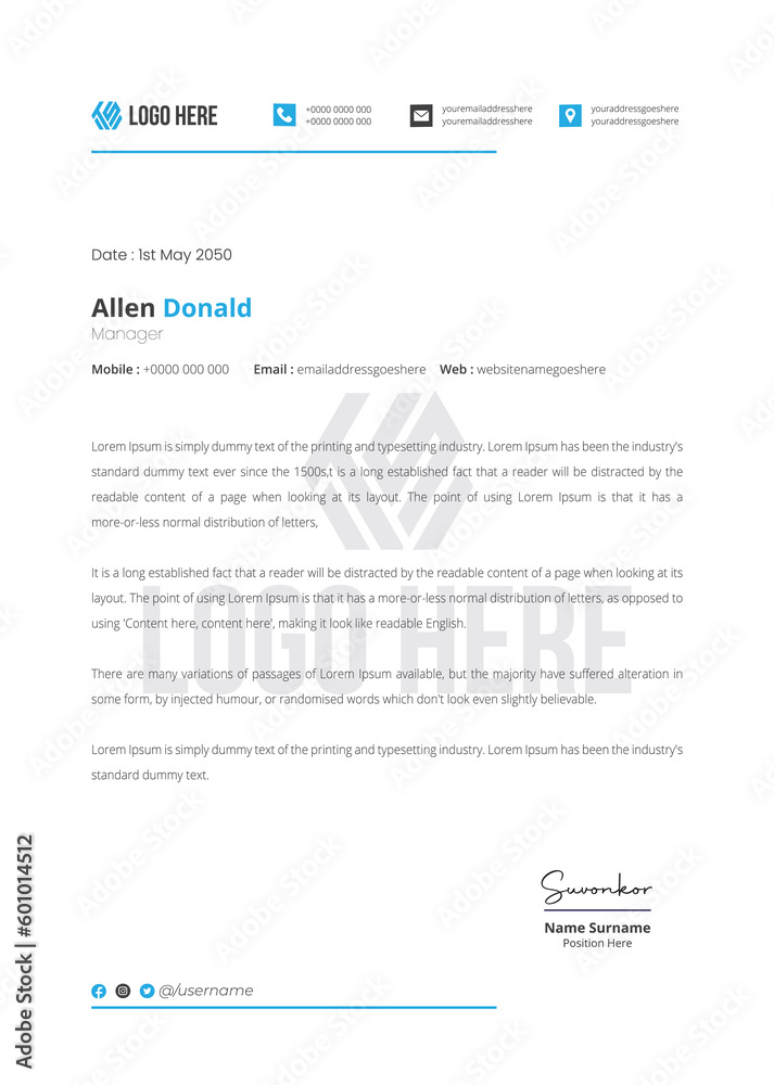 Modern Letterhead Design for your business and branding Modern Letterhead Design for your business and branding