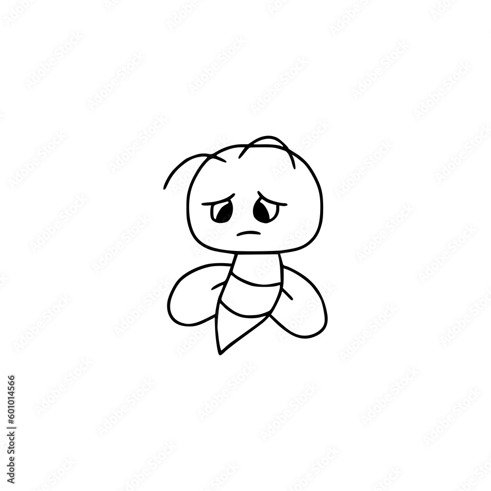 Bee hand drawn icon isolated on transparent background Bee hand drawn icon isolated on transparent background