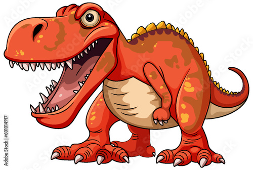 A Tyrannosaurus cartoon character isolated