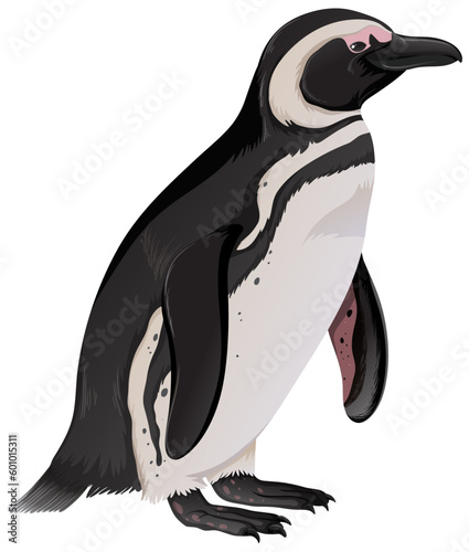 Magellantic Penguin on White Background