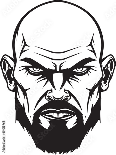 Brutal man, man with beard and hair, barbershop logo, vector illustration, SVG
