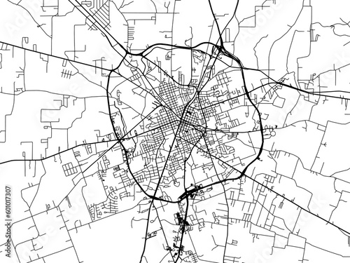 Vector road map of the city of Lufkin Texas in the United States of America on a white background.