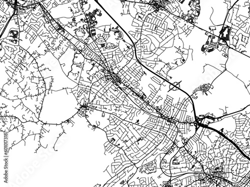 Vector road map of the city of Madison New Jersey in the United States of America on a white background.