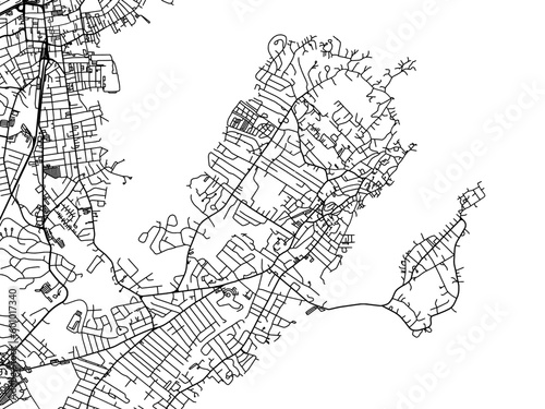Vector road map of the city of  Marblehead Massachusetts in the United States of America on a white background.
