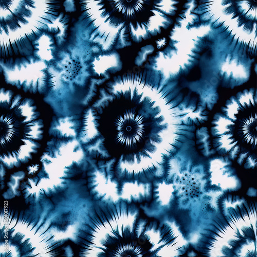 Tie Dye Blue and White Shibori Fabric Pattern 