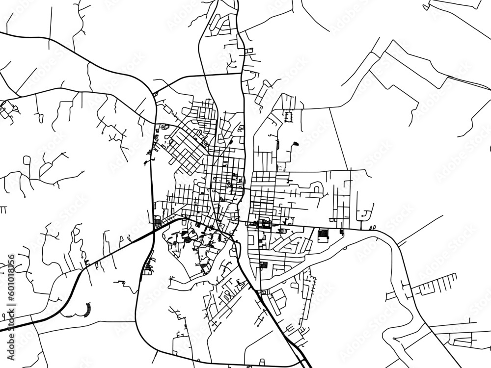Fototapeta premium Vector road map of the city of Natchitoches Louisiana in the United States of America on a white background.