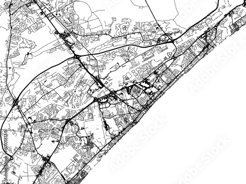 Vector road map of the city of  Myrtle Beach South Carolina in the United States of America on a white background.