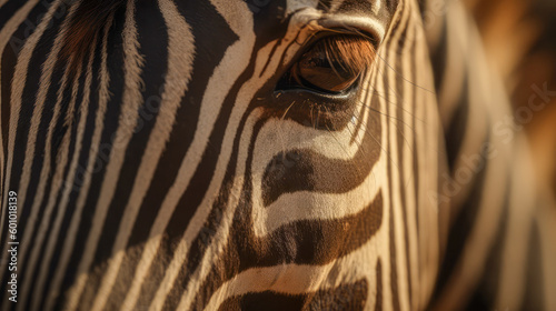 Close up of a zebra. Generative AI