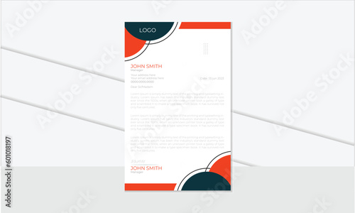 Professional  Modern Abstract Business Letterhead Design  Template