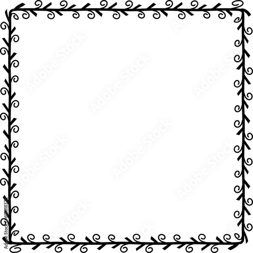 Square frames Flower wreath spiral leaf floral vector decoration triumph border framing pressed flowers background black congratulations birthday wedding anniversary valentine Christmas new years