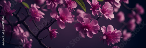 A hyper realistic colorful sakura flowers. AI generated illustration