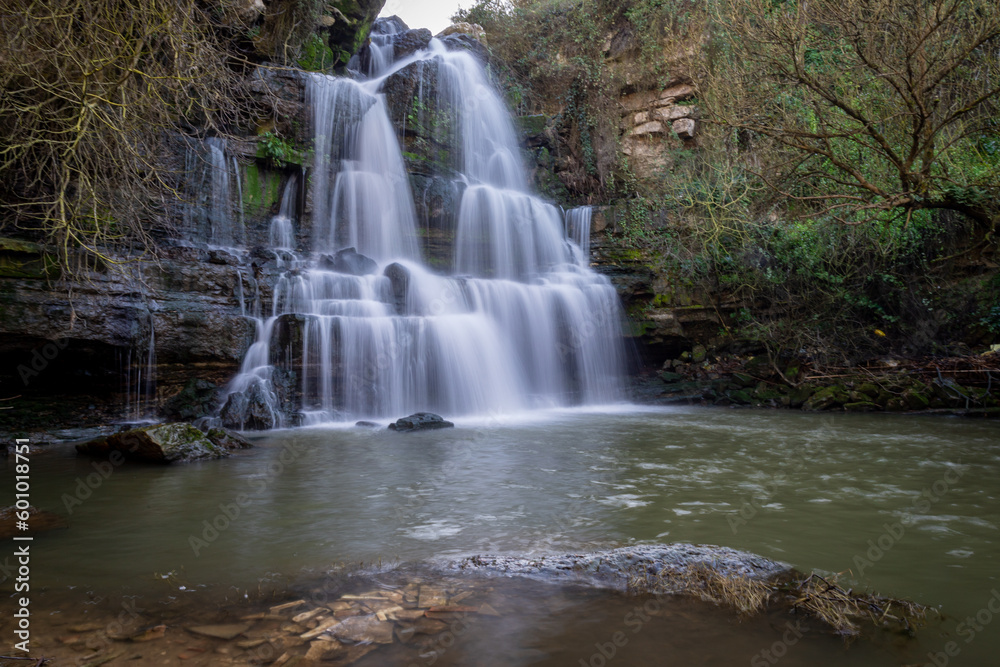 A beautiful waterfall near Sintra village. A place to relax and ear the sound of water falling A beautiful waterfall near Sintra village. A place to relax and ear the sound of water falling