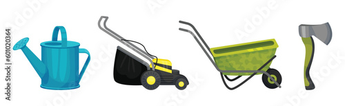 Garden Tool for Soil and Plant Cultivation Vector Set