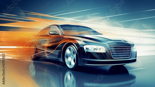 Abstract Concept Car - 3D Rendering with a Futuristic Touc © 혜빈 이