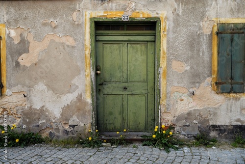 Green door in the old city